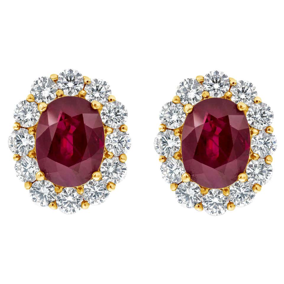 Antique Ruby Drop Earrings - 1,068 For Sale at 1stDibs | ruby drop ...