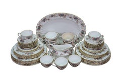 56pc English Crown Staffordshire Elizabethan China Dinner Serving Set