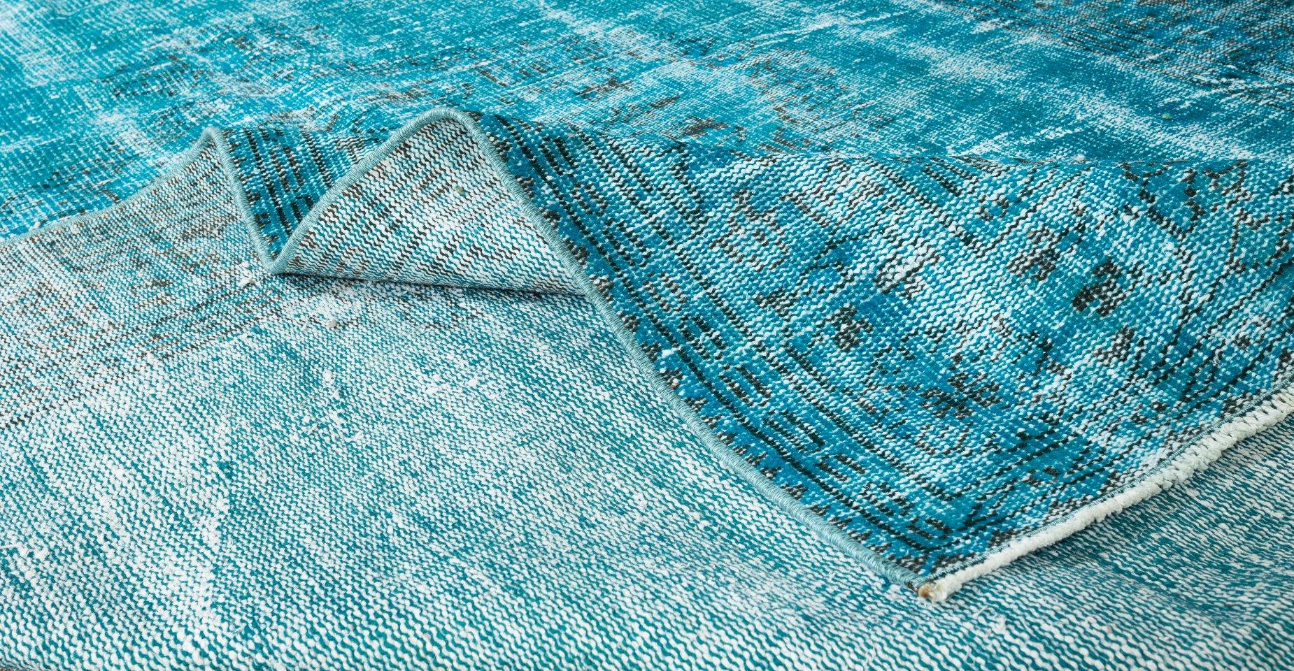 5.6x10 Ft Teal Blauer Teal-Teppich für moderne Inneneinrichtung, handgefertigter türkischer Teppich (Moderne) im Angebot