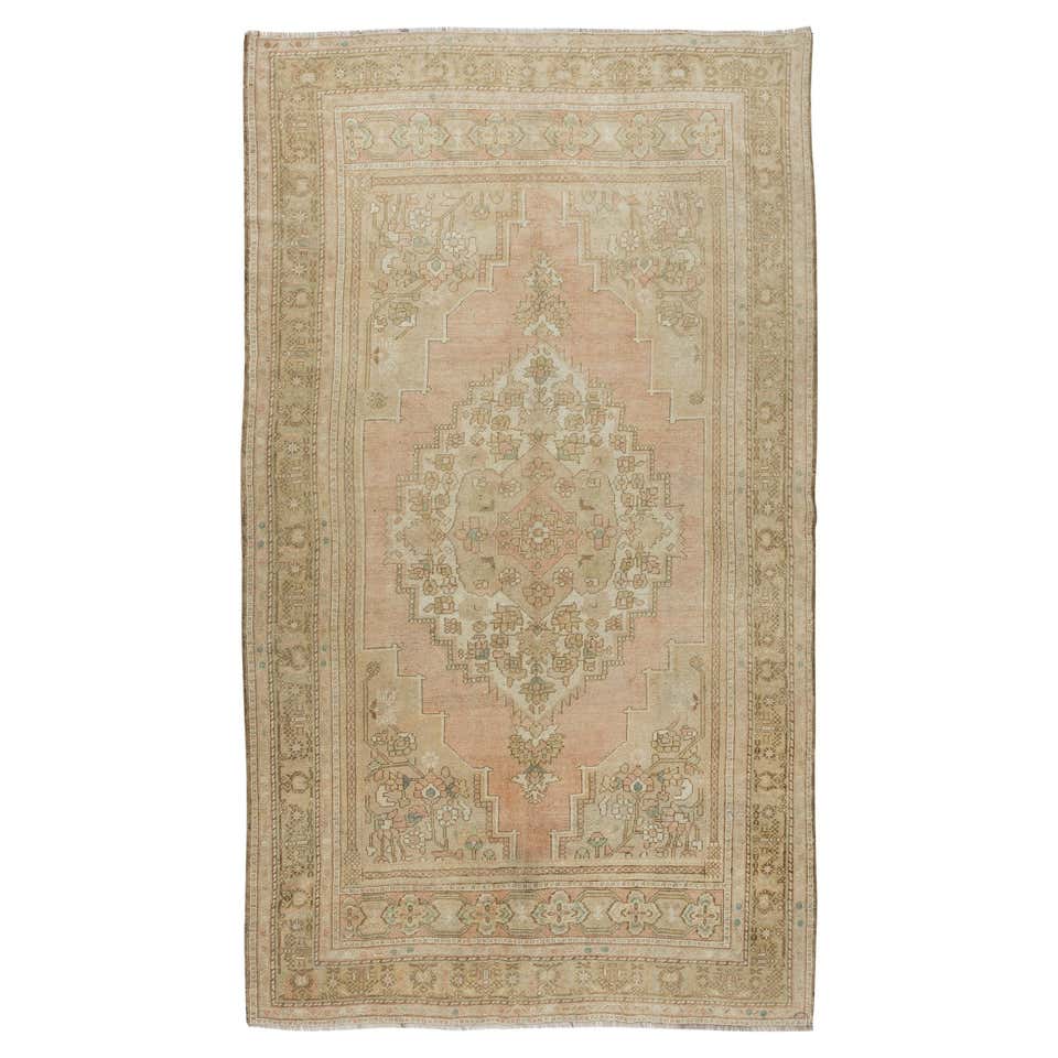 4x5.8 ft Unique Vintage Handmade Anatolian Tulu Wool Rug with Archway ...