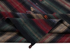 5.6x6.2 Ft Hand-Woven Striped Kilim, Vintage Flat-Weave Anatolian Rug