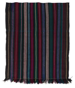 5.6x6.5 ft Kilim vintage tessuto a mano "a trama piatta" con bande verticali, 100% lana