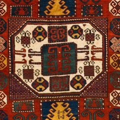 5.6x6.7 ft Antique Caucasian Karatchoph Kazak Rug, circa 1870