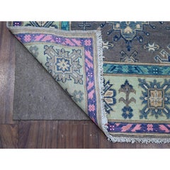 5'6"x7'7" Dark Silver Gray Hand Knotted Vibrant Wool Fusion Kazak Oriental Rug