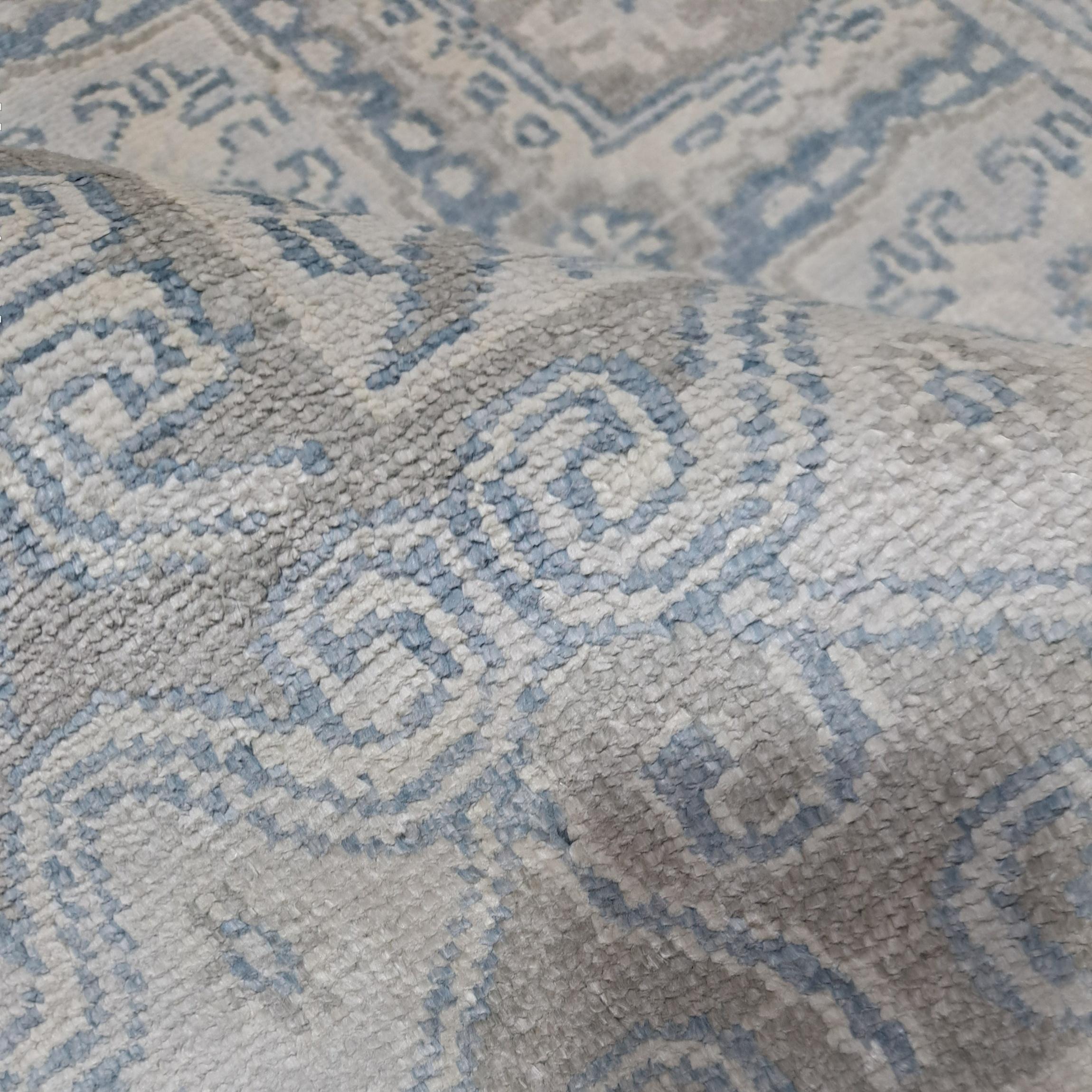 5.6x8 Ft 100% Seide Hand-geknotet Bereich Teppich für zeitgenössische Wohnzimmer Dekor im Angebot 3