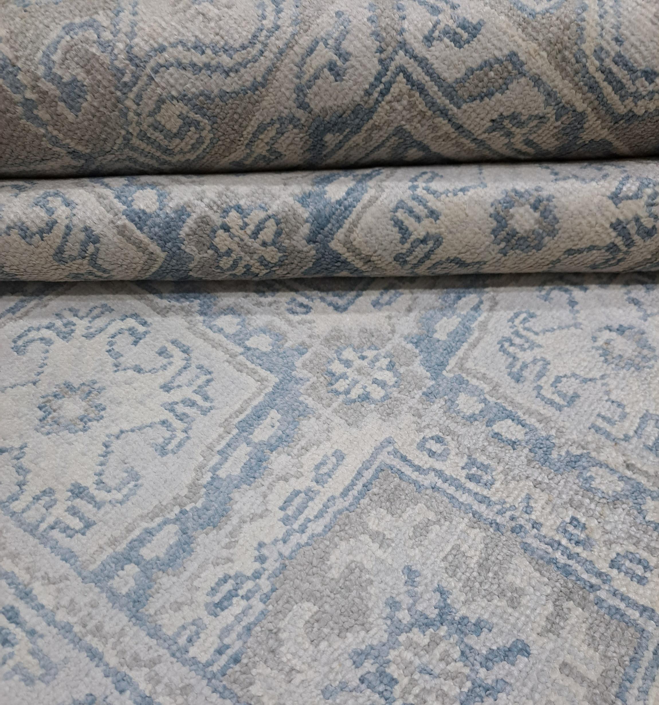 5.6x8 Ft 100% Seide Hand-geknotet Bereich Teppich für zeitgenössische Wohnzimmer Dekor im Angebot 2