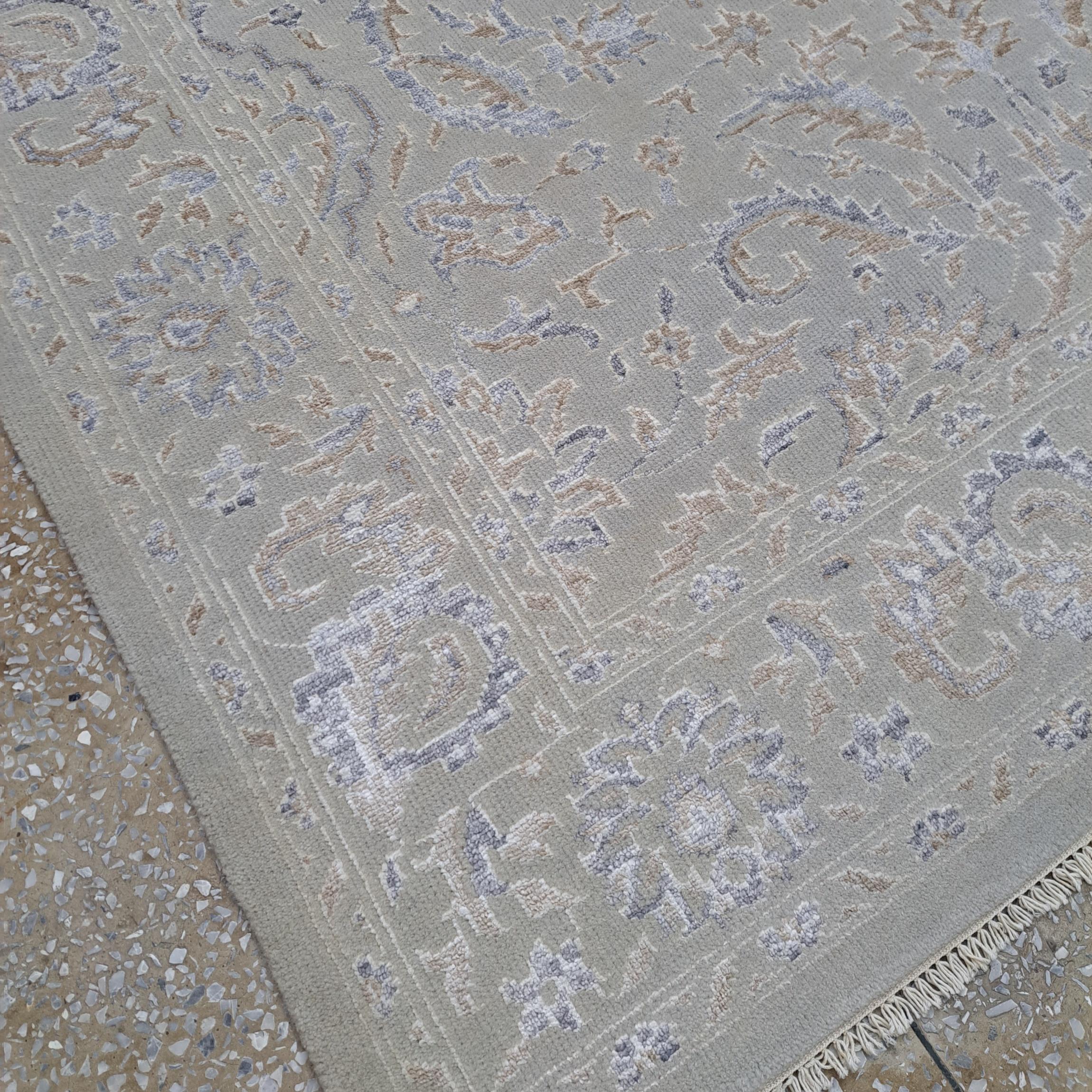 5.6x8 Ft 100% Seide Hand-geknotet Bereich Teppich für zeitgenössische Wohnzimmer im Angebot 2