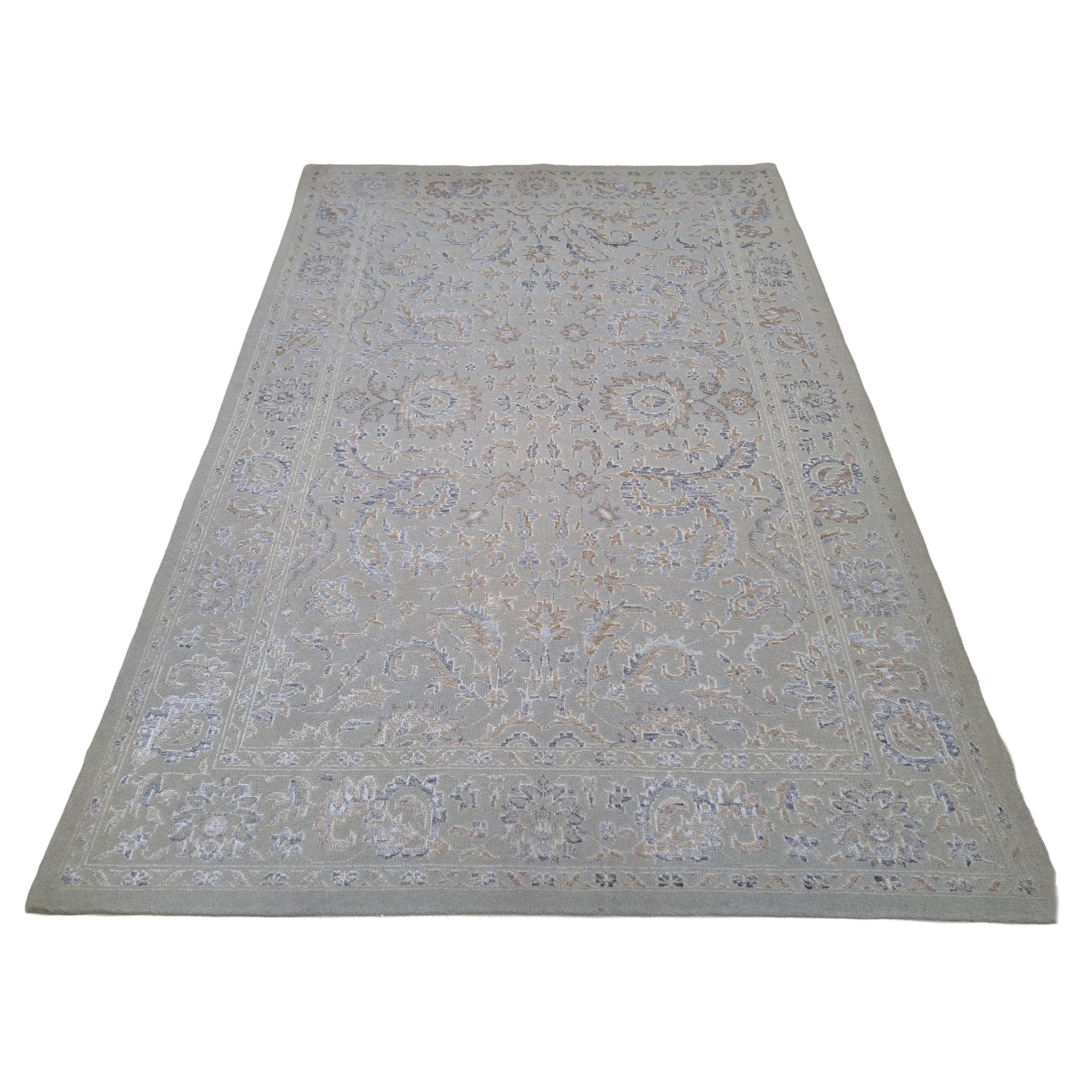 5.6x8 Ft 100% Seide Hand-geknotet Bereich Teppich für zeitgenössische Wohnzimmer