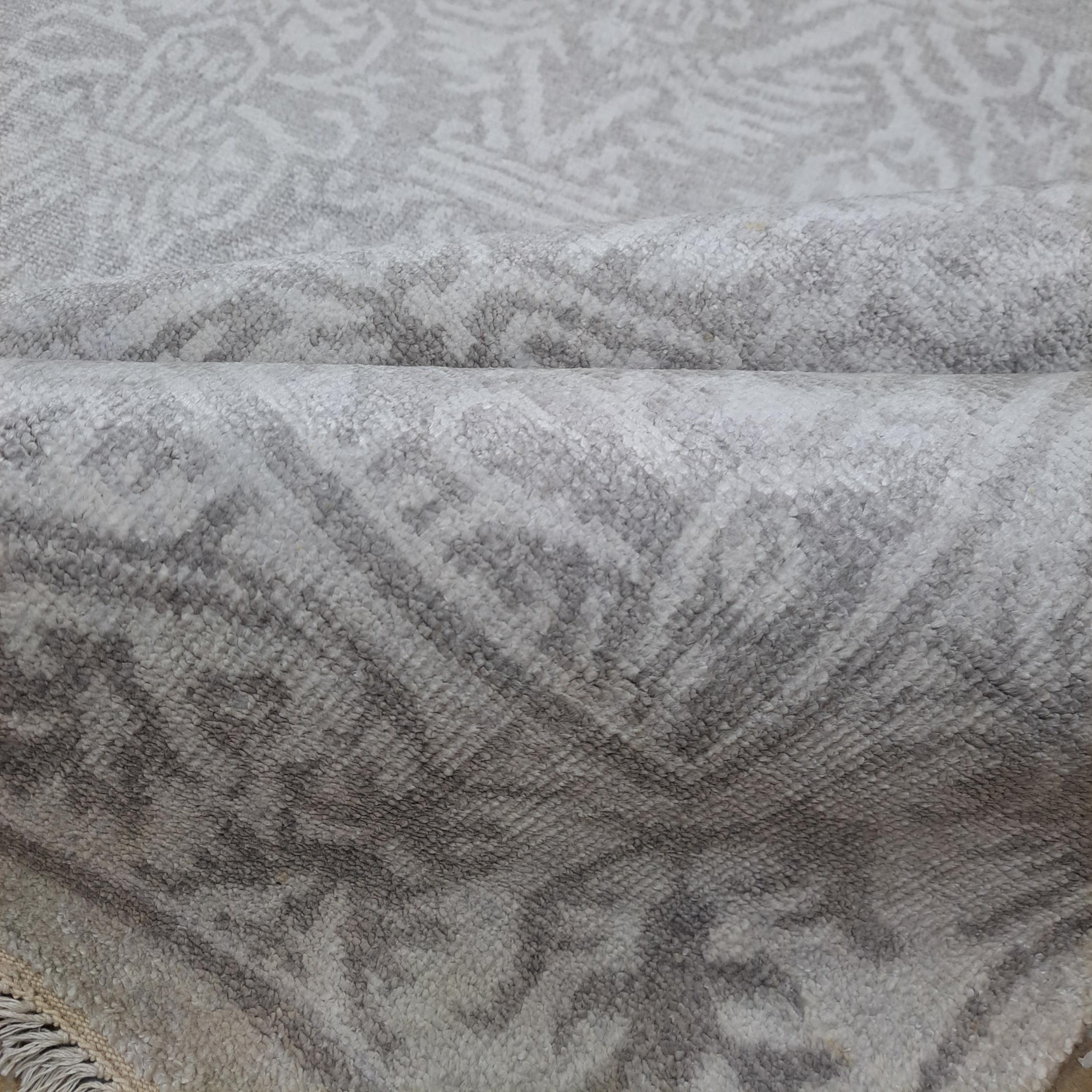 5.6x8 Ft 100% Seide Handgeknüpfter Teppich. Luxus-Teppich. Indische handwerkliche Qualität im Angebot 3