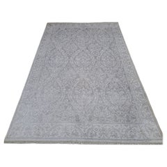 5.6x8 Ft 100% Seide Handgeknüpfter Teppich. Luxus-Teppich. Indische handwerkliche Qualität