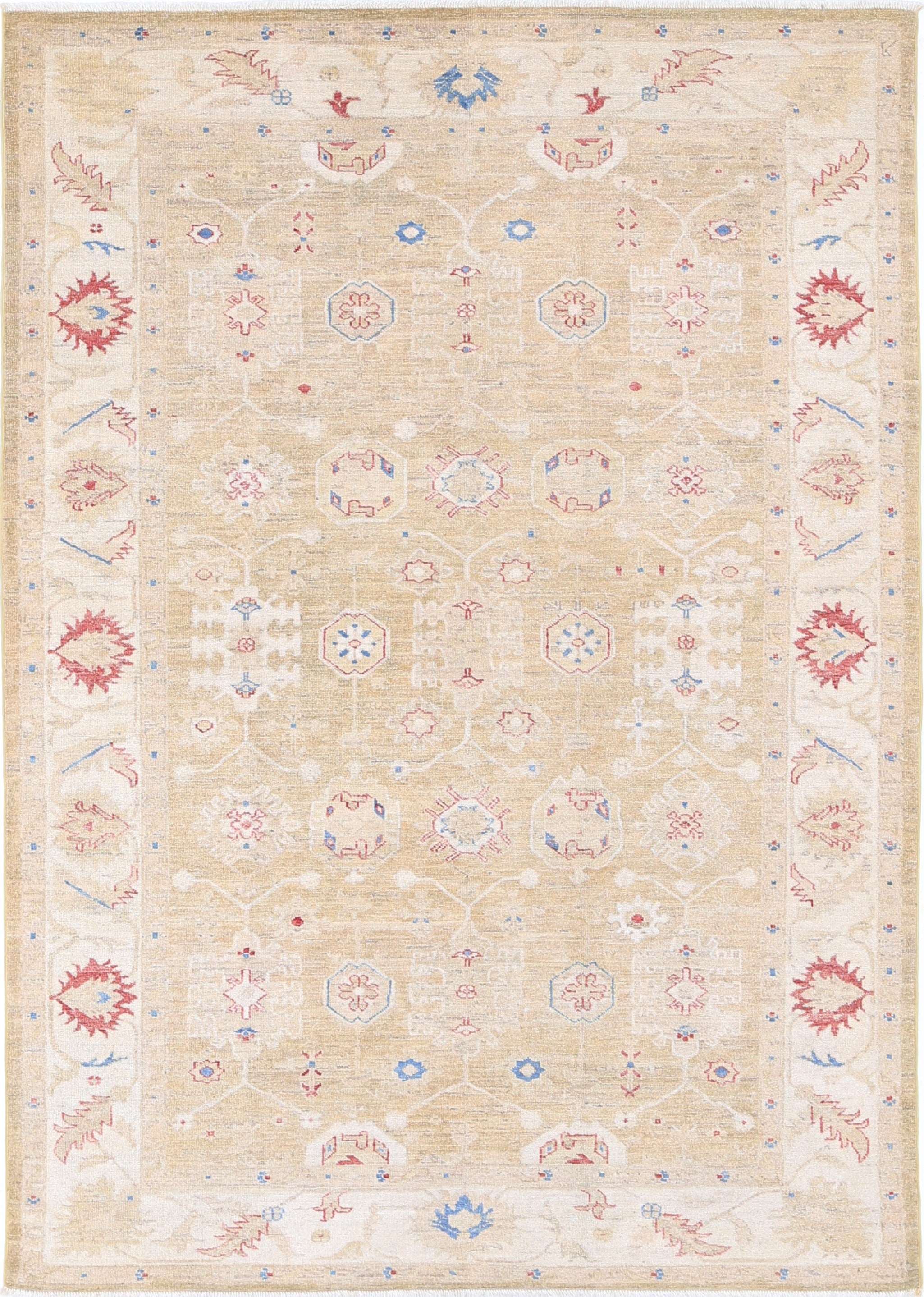 5.6x8 ft Decorative Hand Knotted Wool Area Rug for Living Room and Bedroom