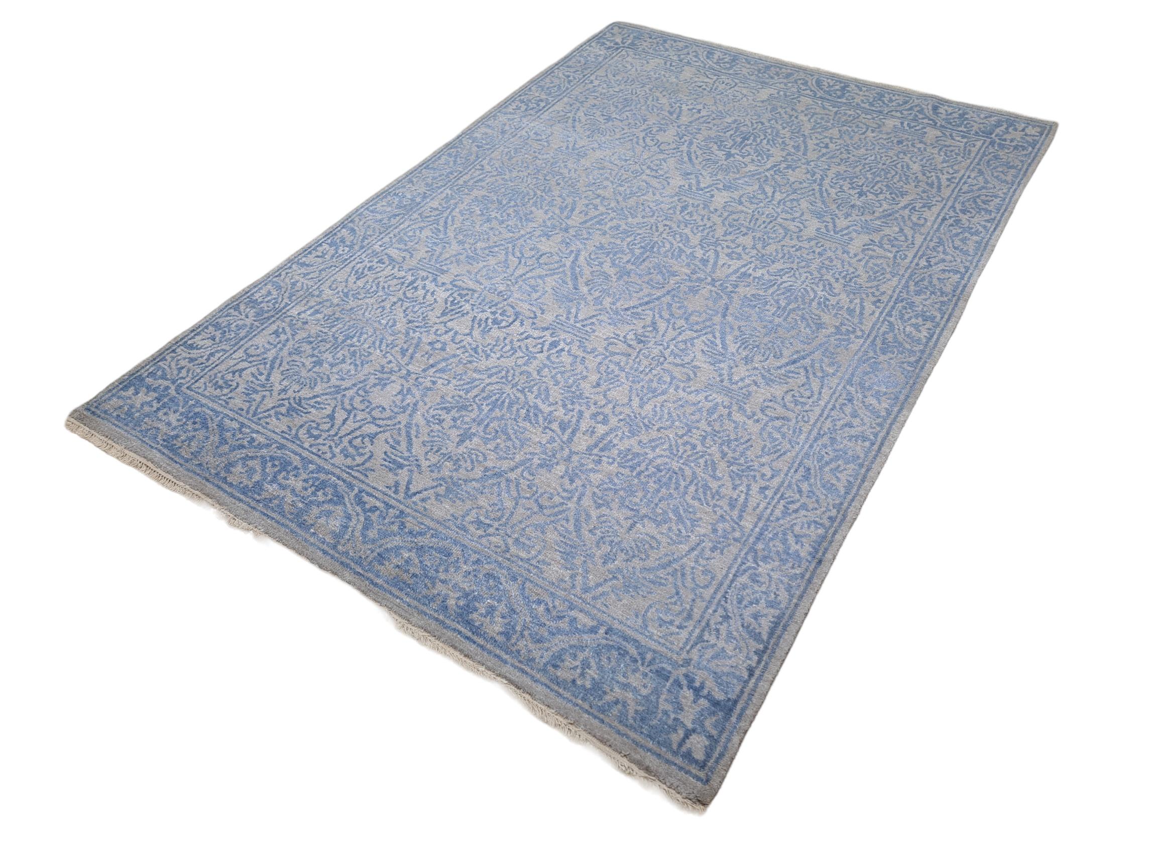 5.6x8 Ft Handgefertigter Vorleger. 100% Seide. Handgeknüpfter Teppich. Option 