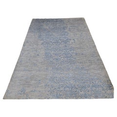 5.6x8 Ft Tappeto di lusso in seta annodato a mano. Tappeto di design moderno in 100% pura seta.