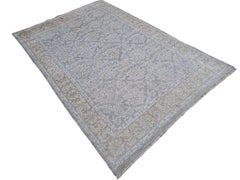 5.6x8 Ft Modern Hand-Knotted Area Rug. Pure Silk Carpet. Custom Size Available