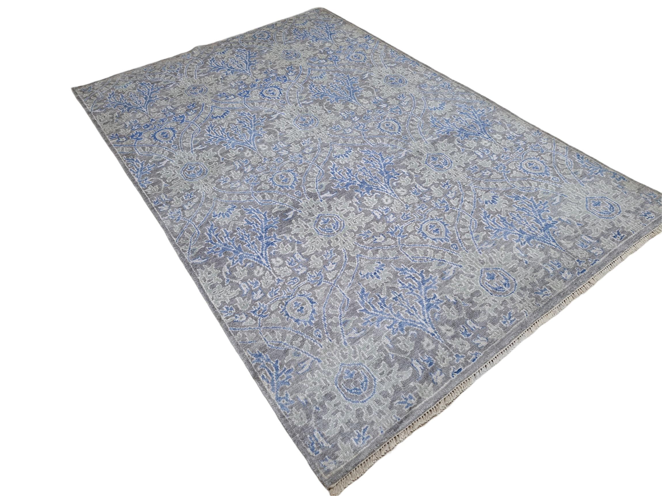 5.6x8 Ft New Handgeknüpfter Seidenteppich. Wohnzimmer Teppichboden. Benutzerdefinierte Größe verfügbar (Moderne) im Angebot