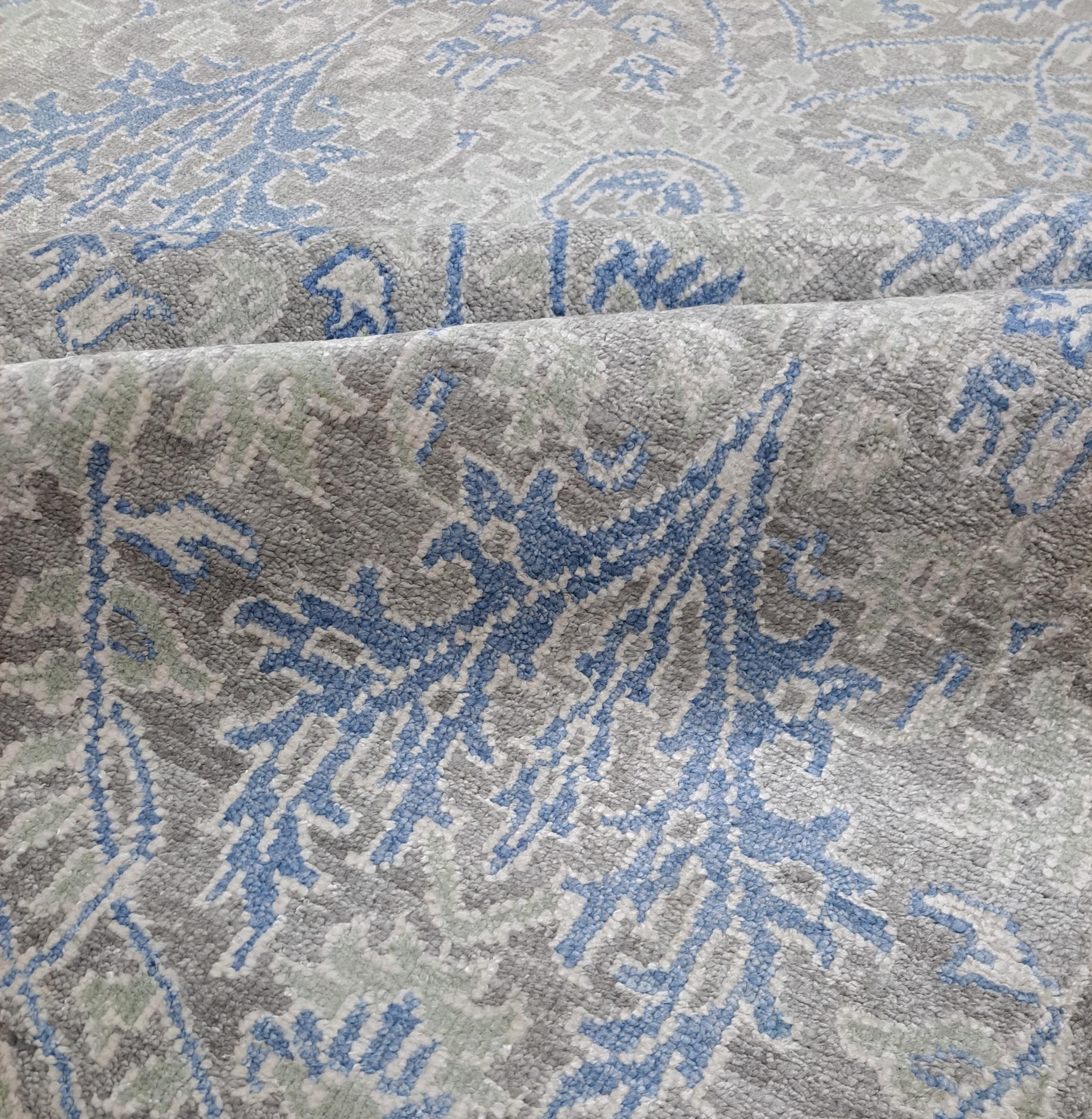 5.6x8 Ft New Handgeknüpfter Seidenteppich. Wohnzimmer Teppichboden. Benutzerdefinierte Größe verfügbar im Zustand „Neu“ im Angebot in Spring Valley, NY