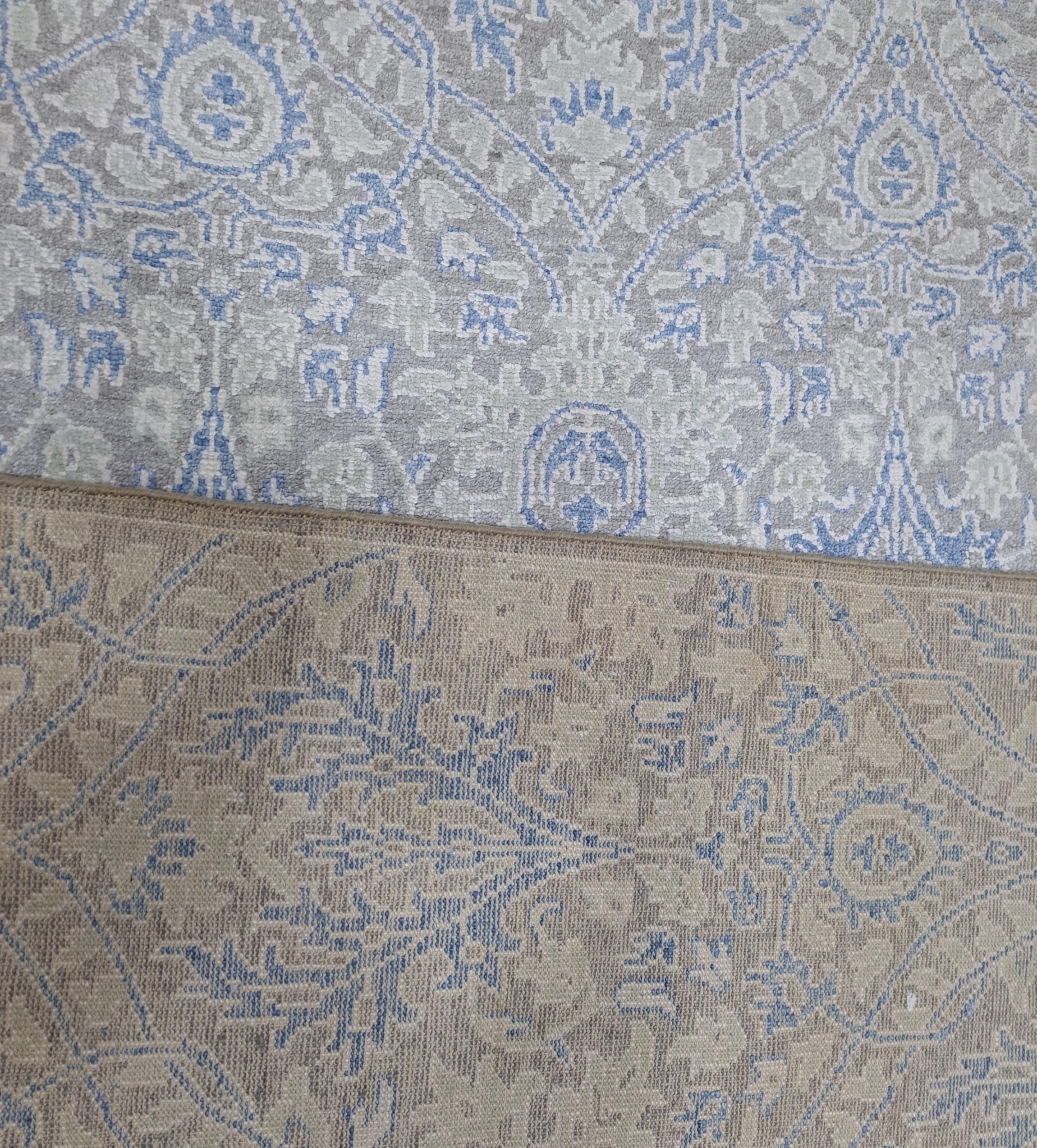 5.6x8 Ft New Handgeknüpfter Seidenteppich. Wohnzimmer Teppichboden. Benutzerdefinierte Größe verfügbar (Wolle) im Angebot