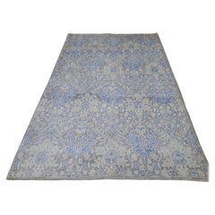 5.6x8 Ft New Hand-Knotted Silk Rug. Tappeto del soggiorno. Dimensioni personalizzate disponibili