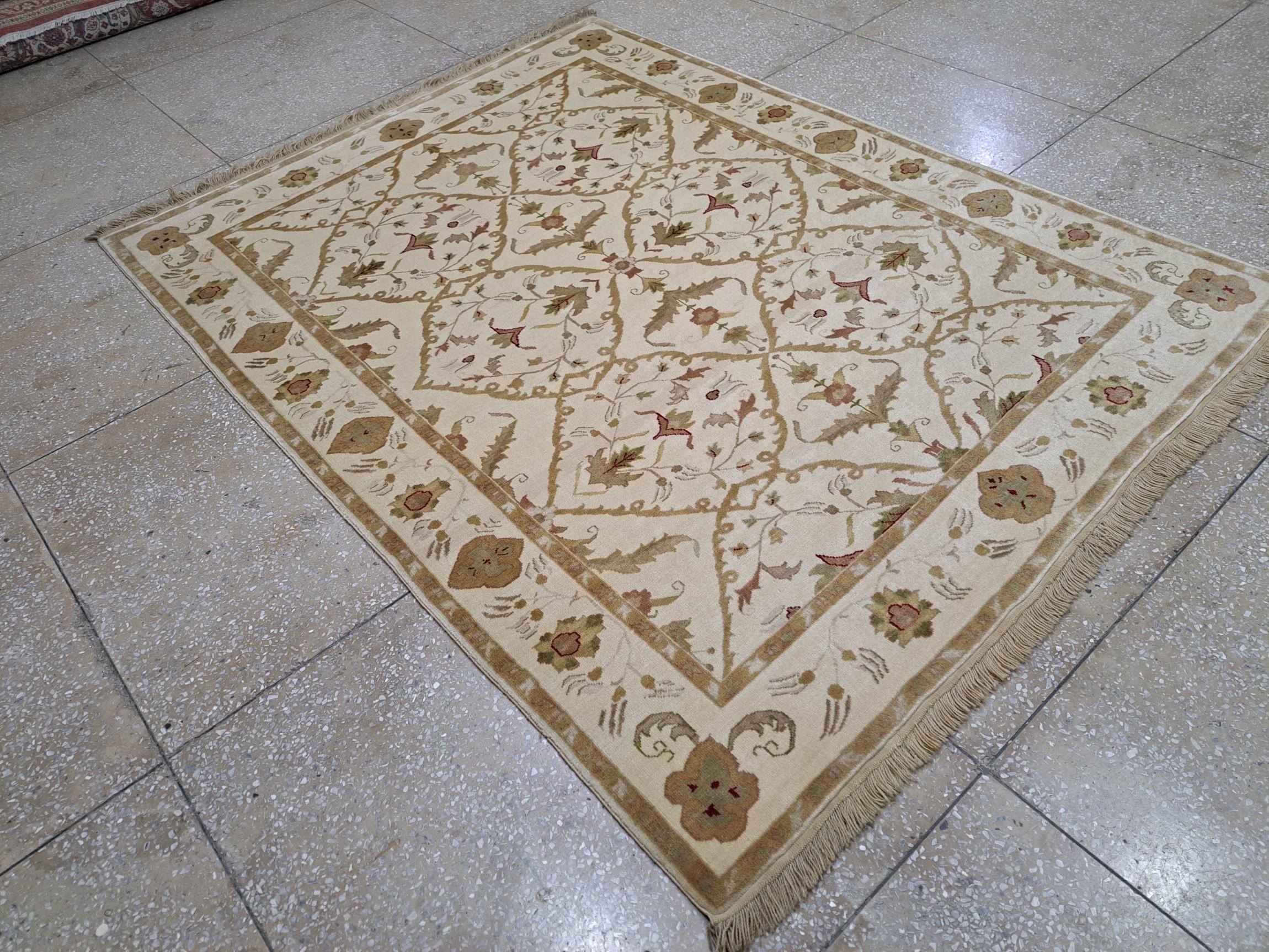 5.6x8 Ft New Handknüpfteppich. Alle Wolle. Wohnzimmer Teppichboden. Benutzerdefinierte Größe verfügbar (Moderne) im Angebot