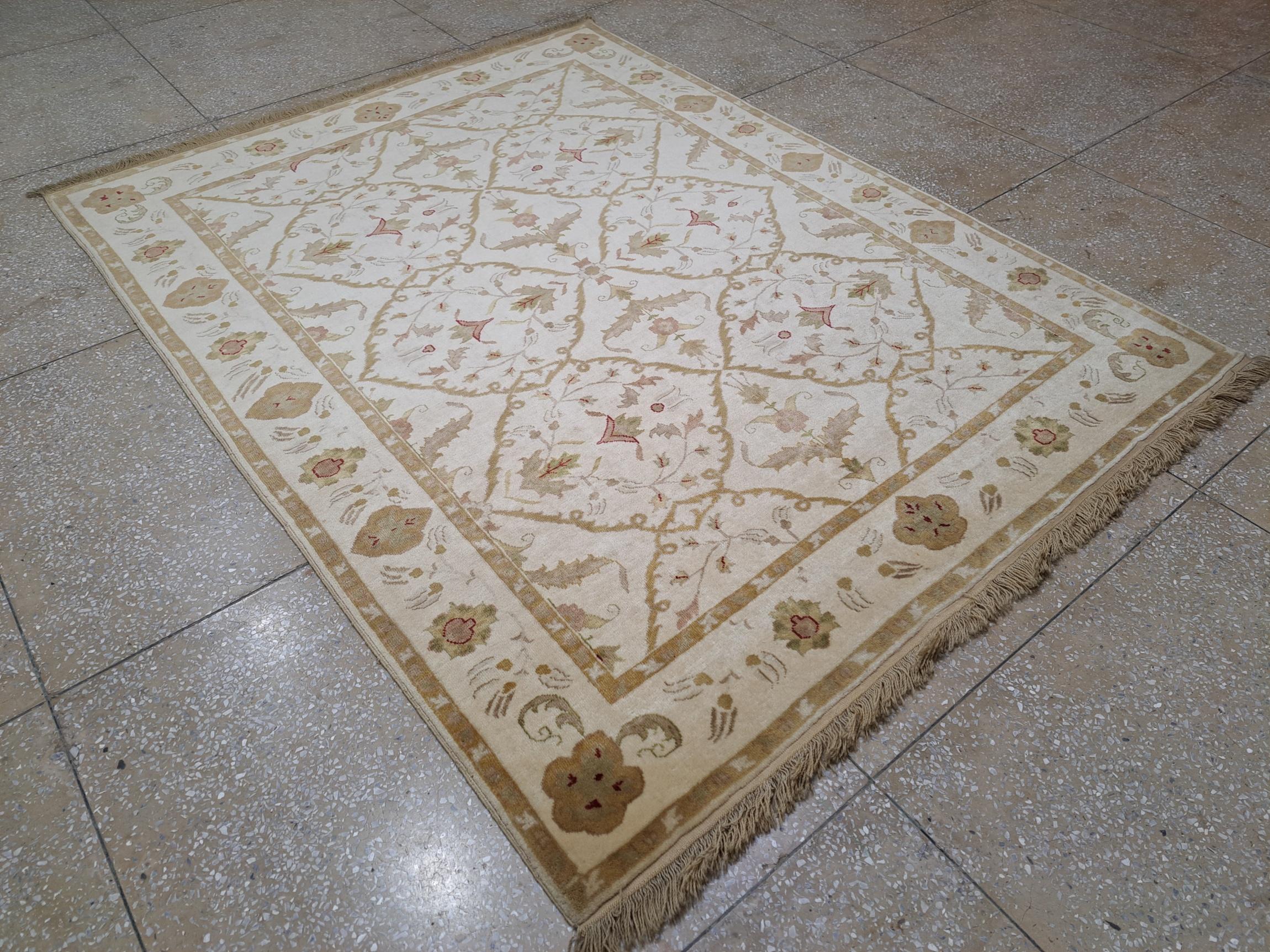 5.6x8 Ft New Handknüpfteppich. Alle Wolle. Wohnzimmer Teppichboden. Benutzerdefinierte Größe verfügbar (Indisch) im Angebot