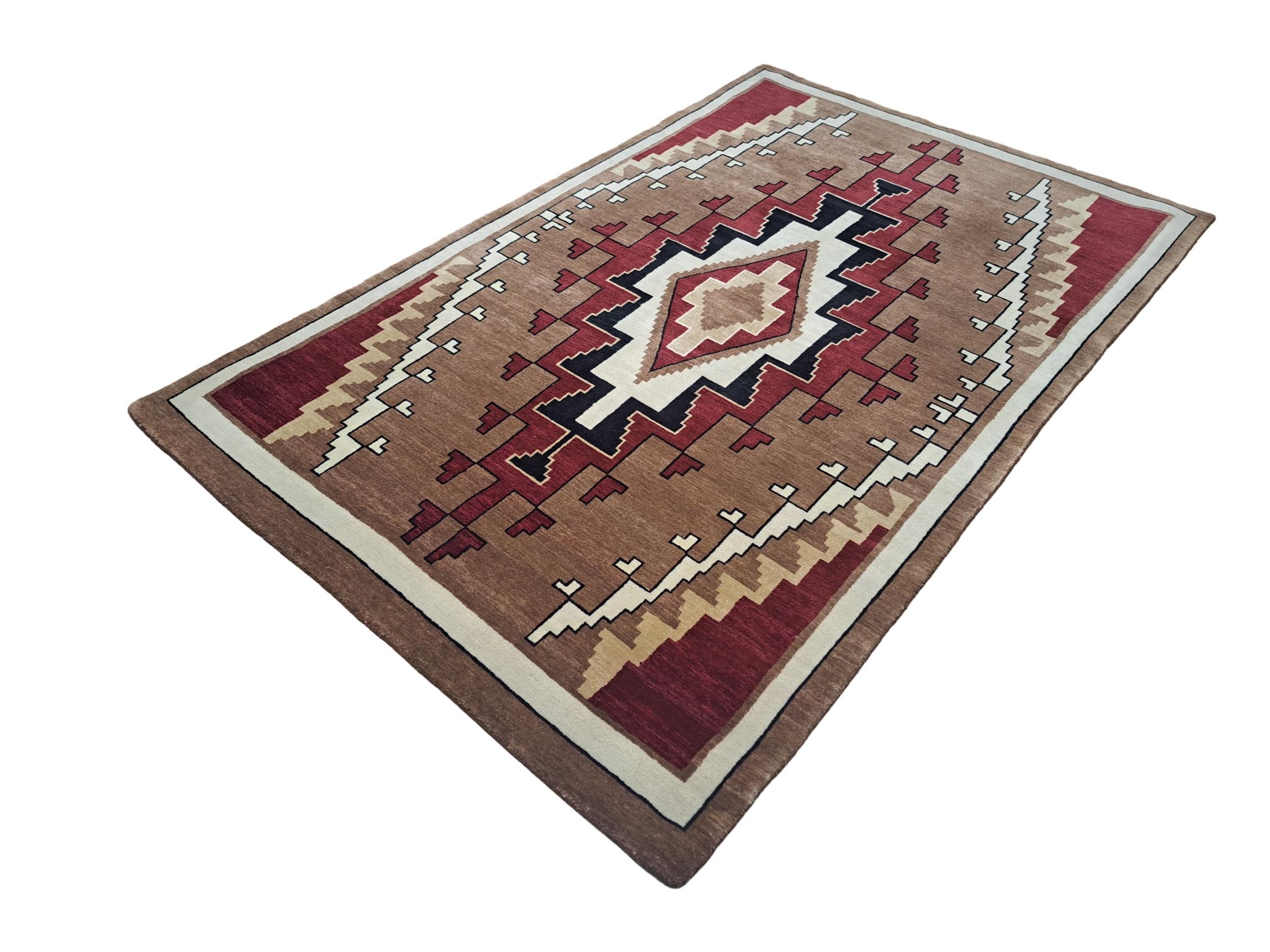 5.6x8 Ft New Handmade Rug. Alle Wolle. Moderner Wohnzimmerteppich. Maßgefertigte Optionen A (Handgeknüpft) im Angebot