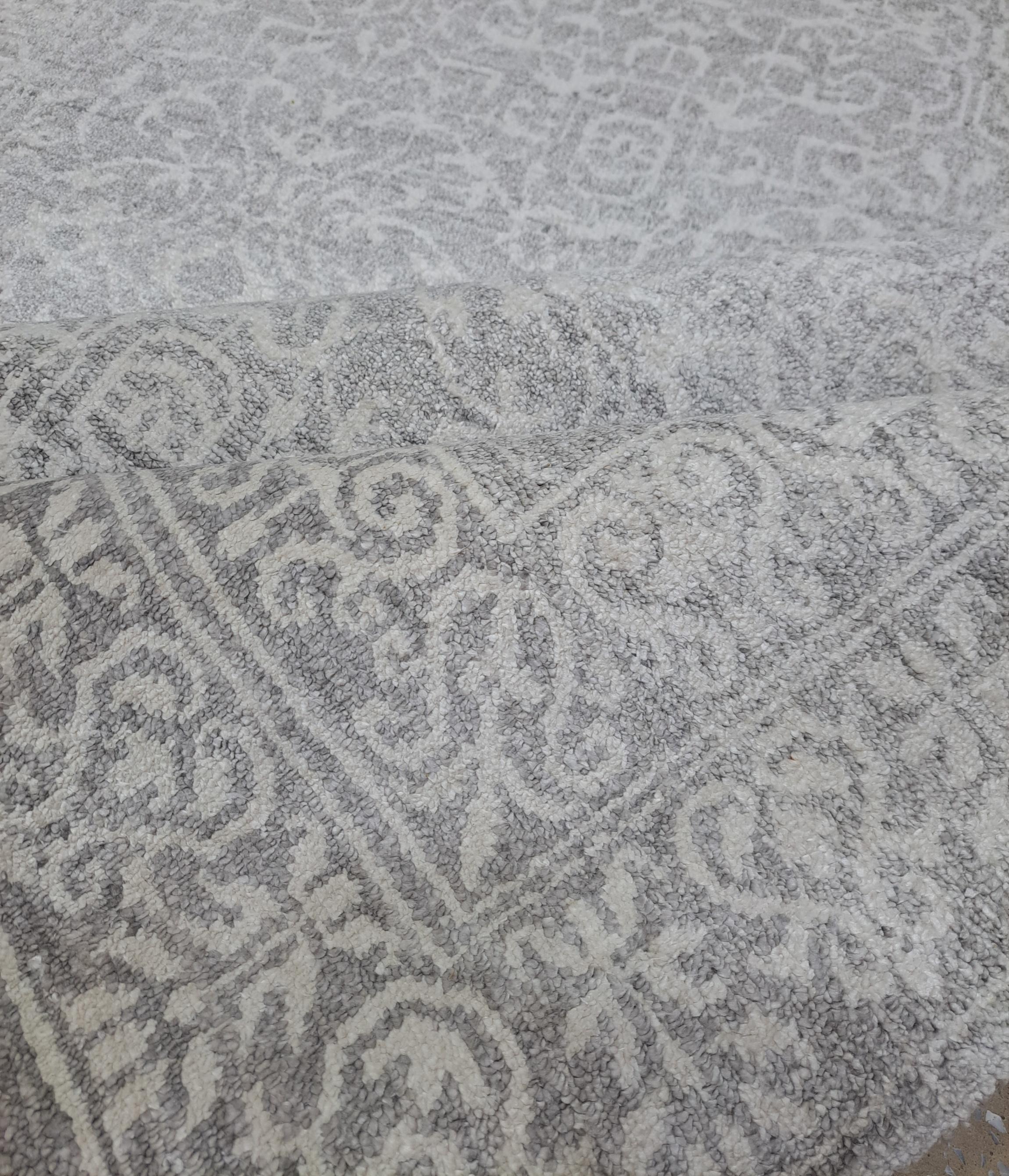 5.6x8 Ft Reiner Seidenteppich, handgefertigt. Handgeknüpfter Teppich für modernes Wohnzimmer im Angebot 1