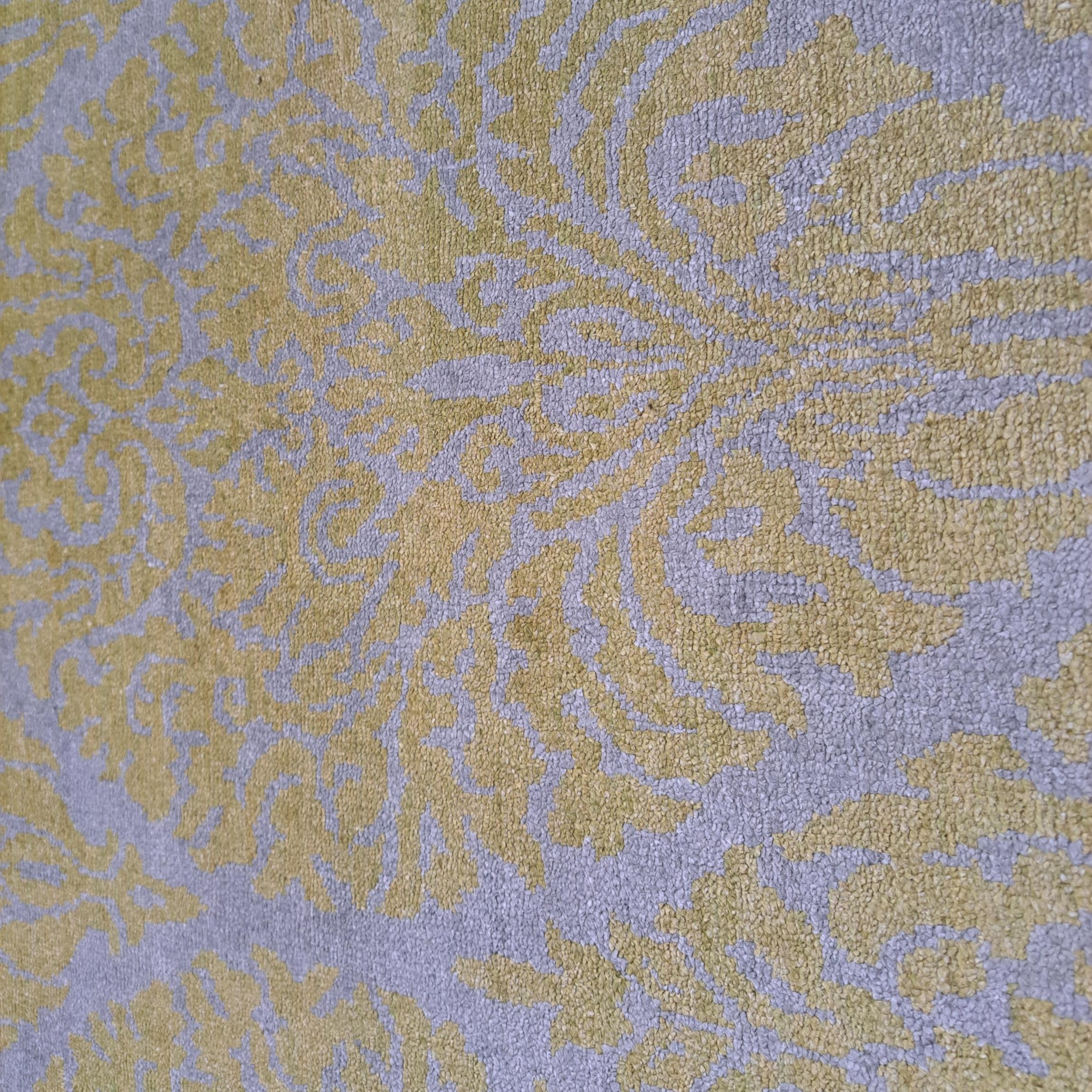 5.6x8 Ft Reiner Seidenteppich, handgefertigt. Handgeknüpfter Teppich für modernes Wohnzimmer im Angebot 1