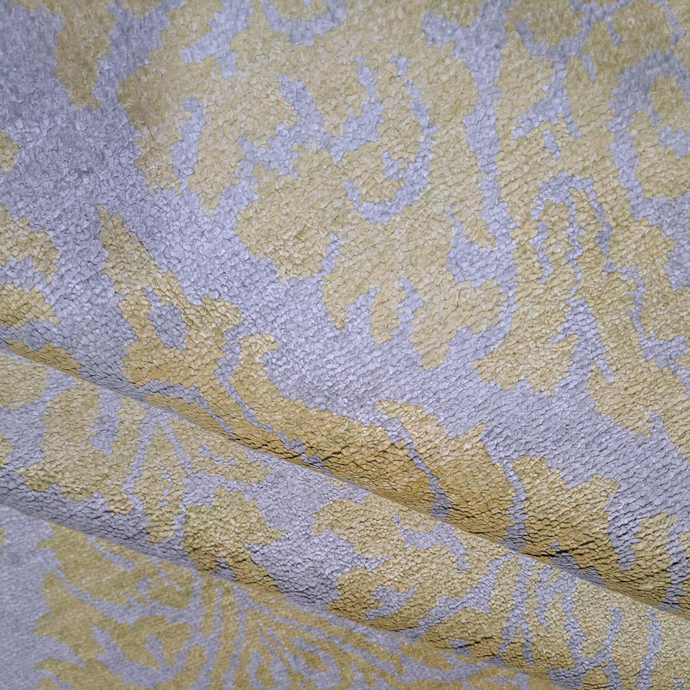 5.6x8 Ft Reiner Seidenteppich, handgefertigt. Handgeknüpfter Teppich für modernes Wohnzimmer im Angebot 2