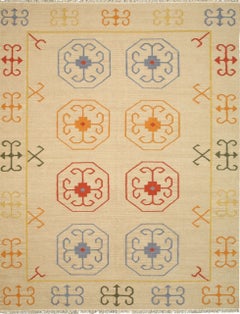 56x8 Harlow Kilim Avorio Tappeto Geometrico Moderno a Tessuto Piatto Nan