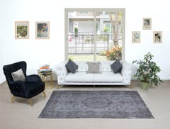 5.6x8.3 Ft Gray Handmade Turkish Rug for Living Room, Dining Room & Kids Room