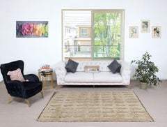 5.6x8.3 Ft Handmade High and Low Pile Tulu Rug. Modern Turkish Shaggy Carpet