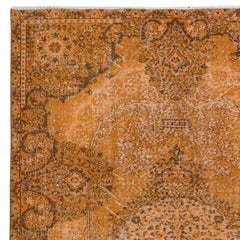 5.6x8.4 Ft Dreamy Orange Rug, Handknotted in Turkey, Modern Living Room Carpet (tapis de salon moderne)