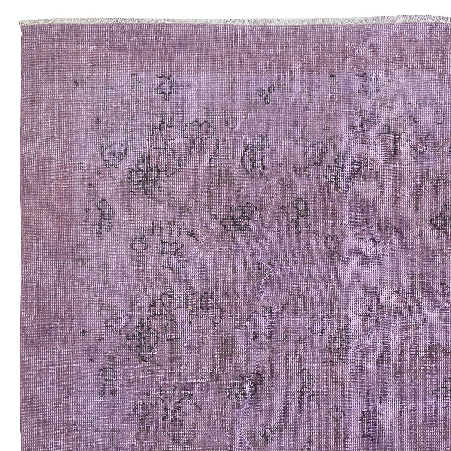 5.6x8,5 Ft handgefertigter türkischer Vintage-Teppich, lila gefärbt, böhmisches Wohndekor (Türkisch) im Angebot