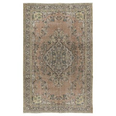 5.6x8.6 Ft Handmade Village Rug, Ca 1960, Vintage Turkish Wool Carpet