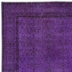 5.6x8.6 Ft Modern Hand Knotted Violet Purple Area Rug from Isparta, Turkey