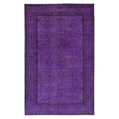 5.6x8.6 Ft Modern Hand Knotted Violet Purple Area Rug from Isparta, Turkey