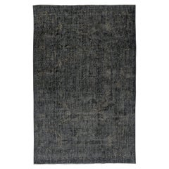 5.6x8.6 Ft Vintage Rug Overdyed in Schwarz für modernes Interieur. Handgefertigt in der Türkei