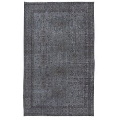 5.6x8.7 Ft Traditioneller handgefertigter Teppich in Eisengrau in Eisengrau, moderner Home Decor Teppich