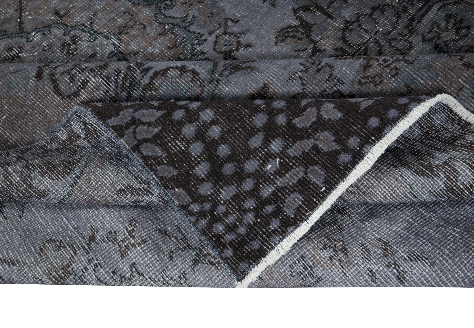 5.6x8.8 Ft Contemporary Handmade Gray Indoor Outdoor Teppich mit Medaillon Design (Moderne) im Angebot