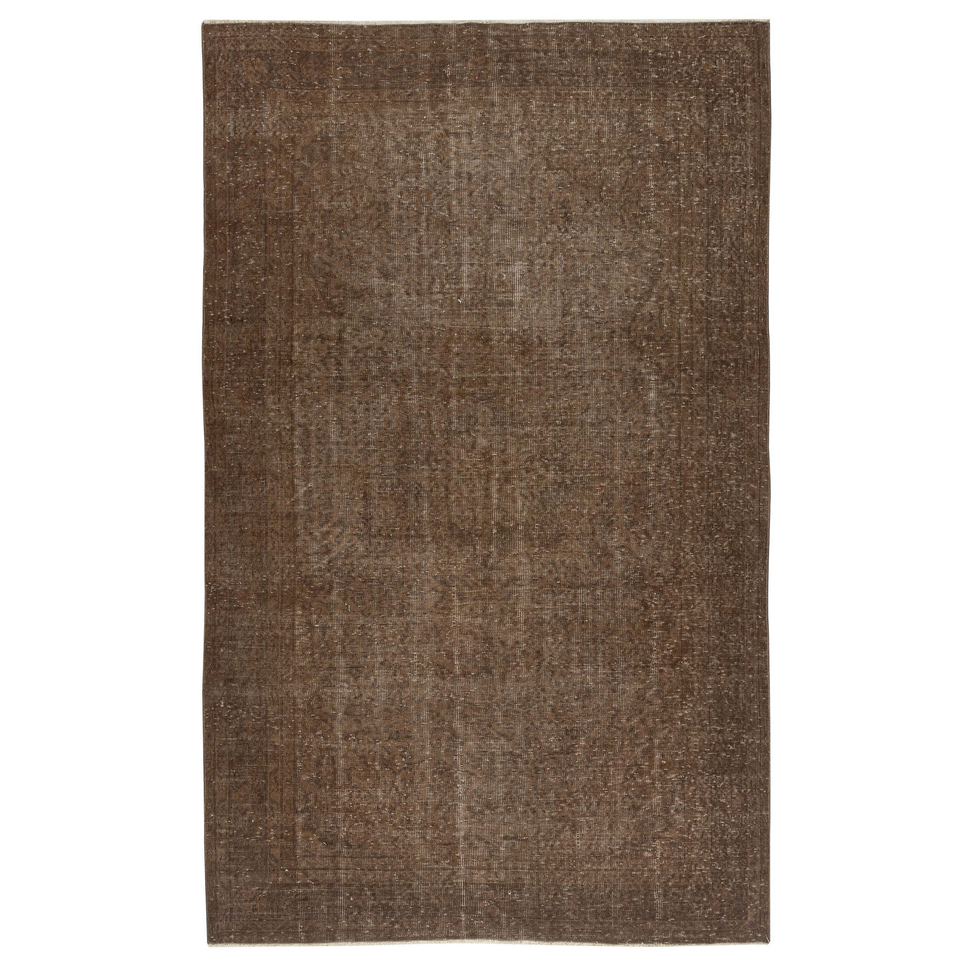 5.6x9 Ft Brauner Türkischer Teppich für Schlafzimmer. Handgefertigter Vintage-Teppich für das Wohnzimmer