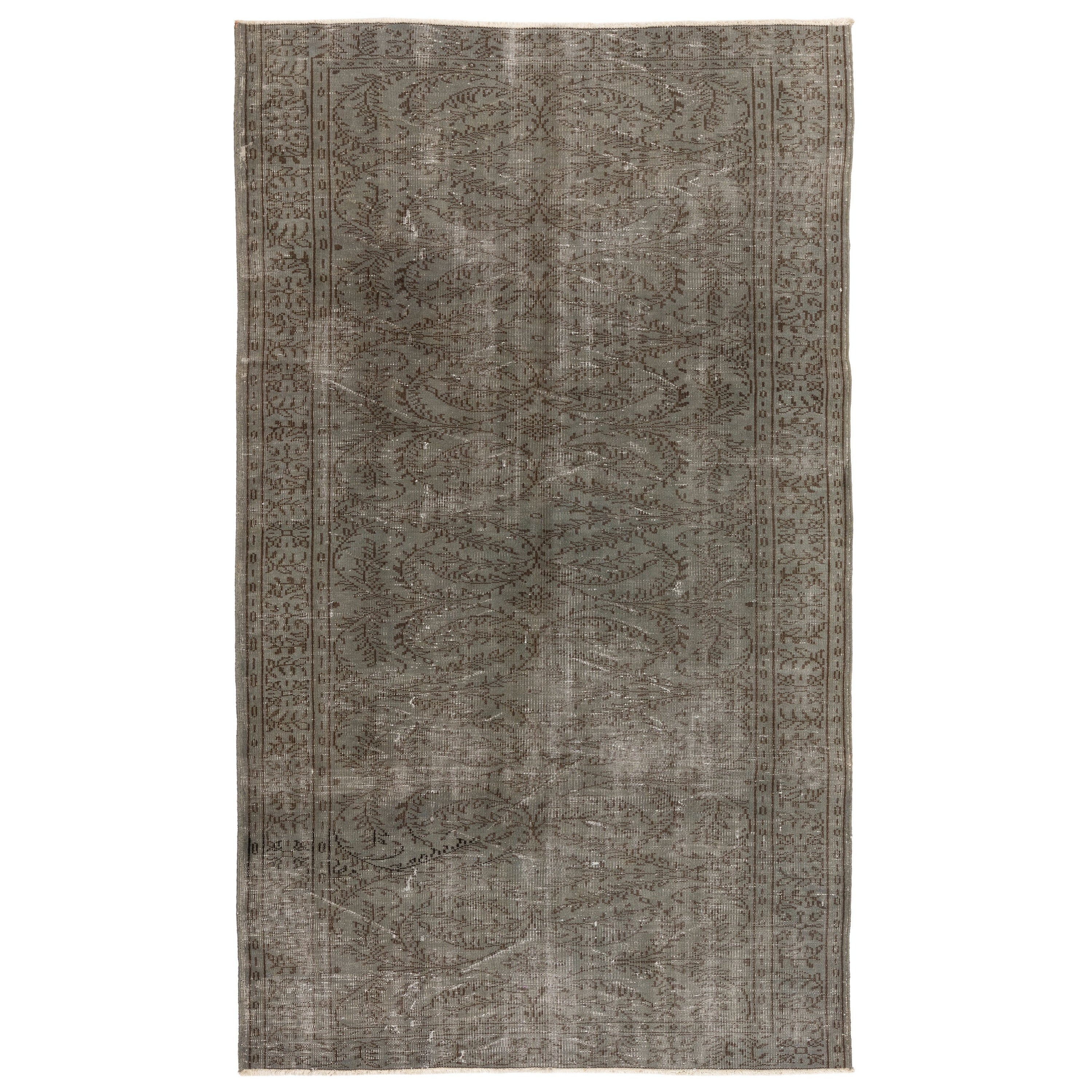 5.6x9 Ft Contemporary Handmade Turkish Wool Area Rug in Gray Color