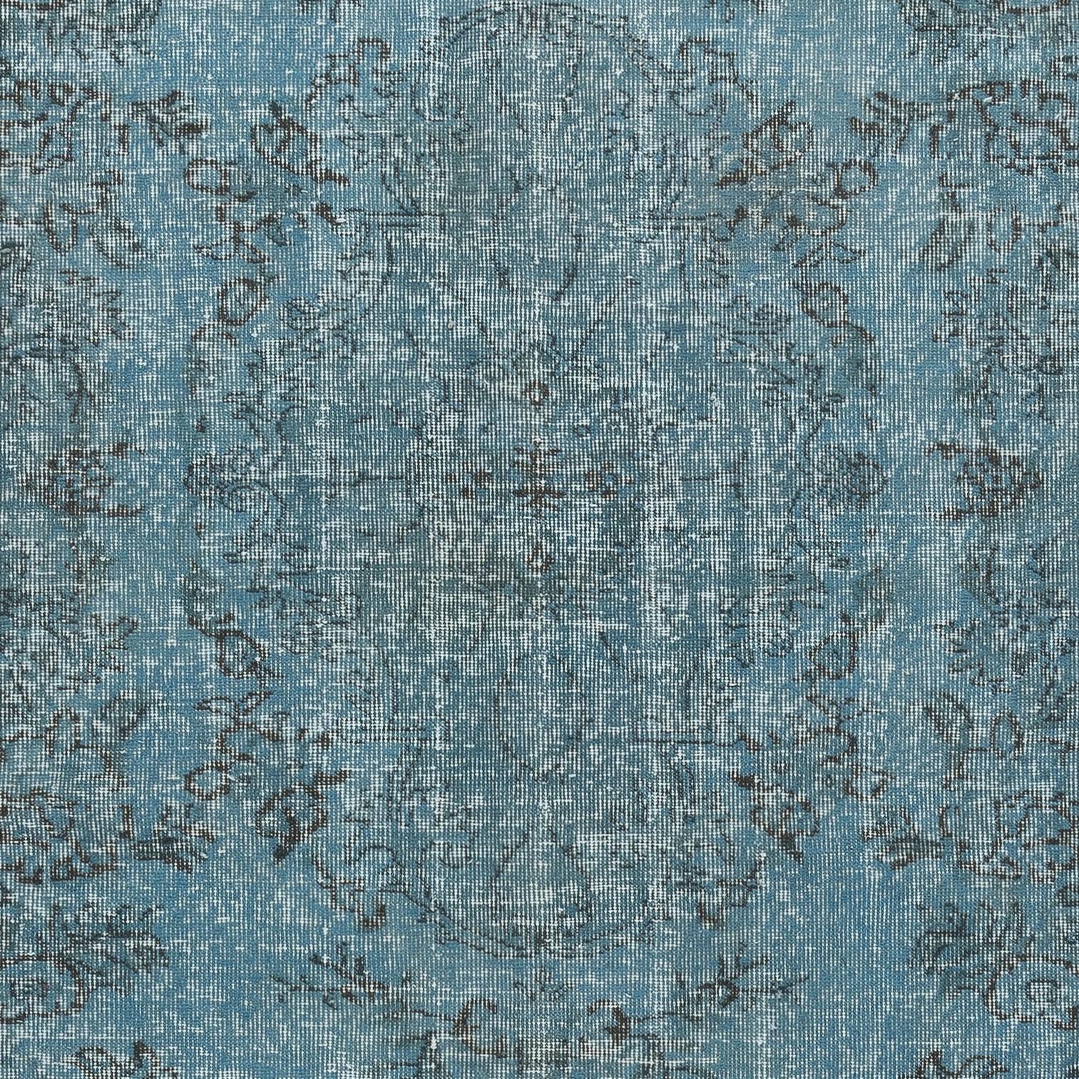 Noué à la main 5.6x9 Ft Light Blue Color Handmade Anti-Bacterial Turkish Wool Area Rug (Tapis de laine turque antibactérien) en vente