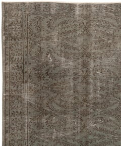 5.6x9 Ft Contemporary Handmade Turkish Wool Area Rug in Gray Color