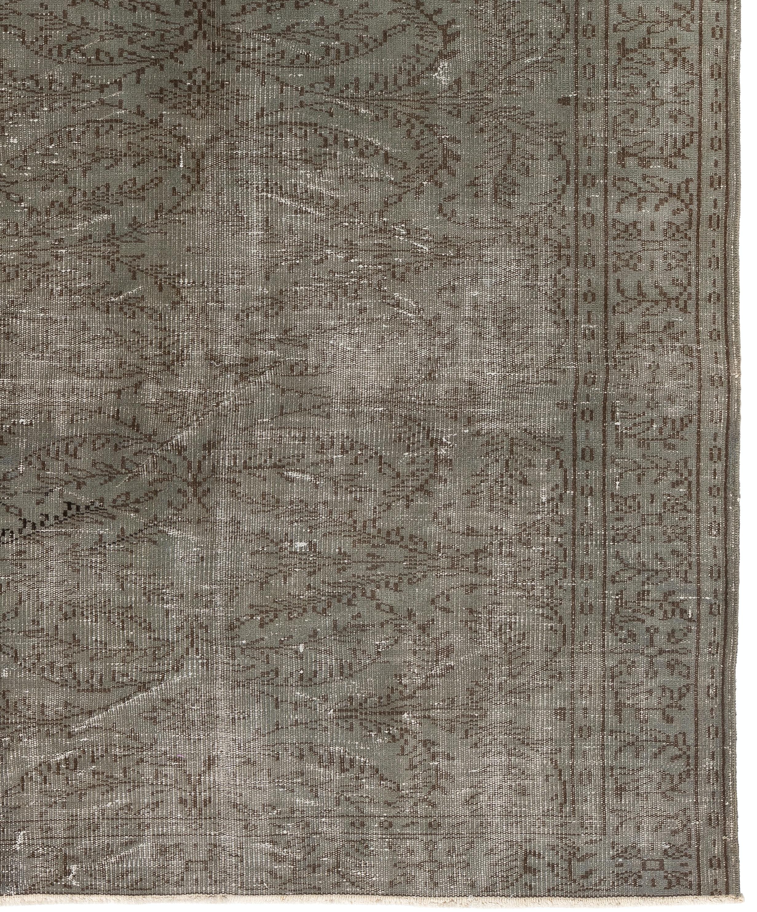 Hand-Knotted Midcentury Handmade Turkish Wool Area Rug in Gray for Modern Interiors For Sale