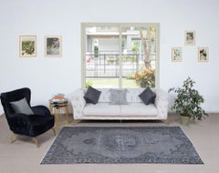 5.6x9.3 Ft Gray Handmade Turkish Rug for Living Room, Dining Room & Kids Room