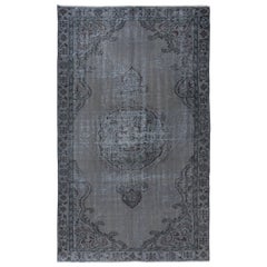 5.6x9,3 Ft Grauer handgefertigter türkischer Teppich für Wohnzimmer, Esszimmer und Kinderzimmer