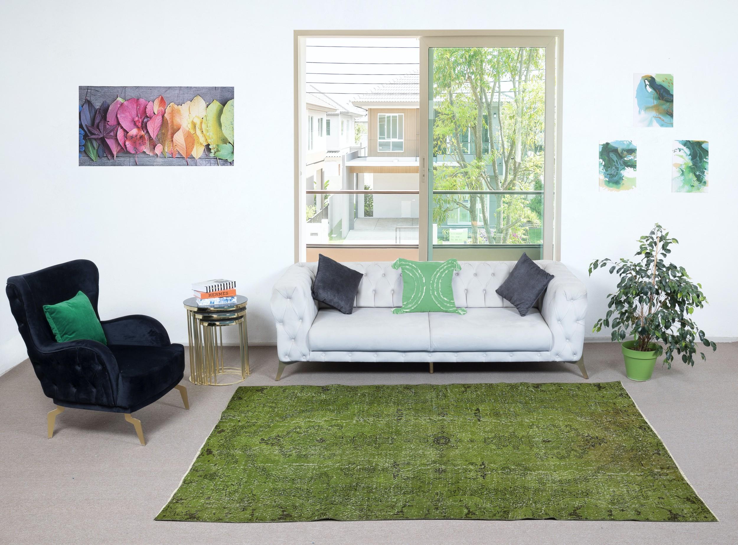 Our over-dyed rugs are all hand-knotted vintage pieces that are recreated in our workshop to cater to a wider range of interior design choices from modern to coastal, from industrial to rustic/cottage. These 50 to 70 year-old rugs were hand-knotted