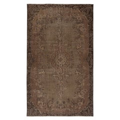 5.6x9.4 Ft Vintage Rug Redyed in Braun für moderne Interieurs. Handgefertigt in der Türkei