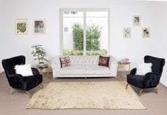 5.6x9.6 Ft Antique Washed Turkish Oushak Rug, Vintage Hand Knotted Carpet