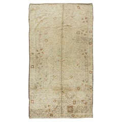 5.6x9.6 Ft Antiker gewaschener trkischer Oushak-Teppich, Vintage, handgeknpft